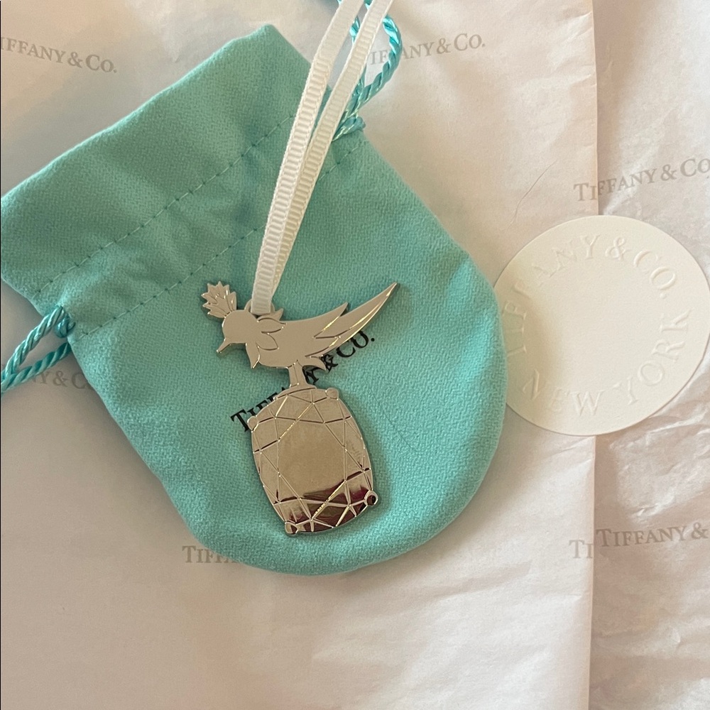 Tiffany & Co. Silver Holiday Ornament with Blue Pouch